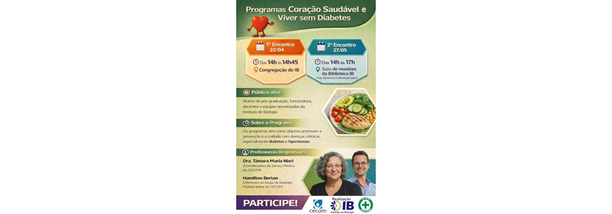 Programas Coração Saudável e Viver sem Diabetes